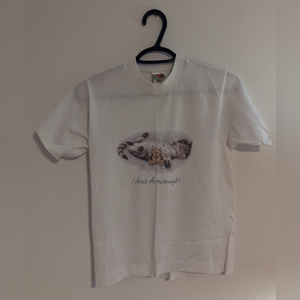 Don't Do Mornings! Cat Shirt  - Youth Size 14/16